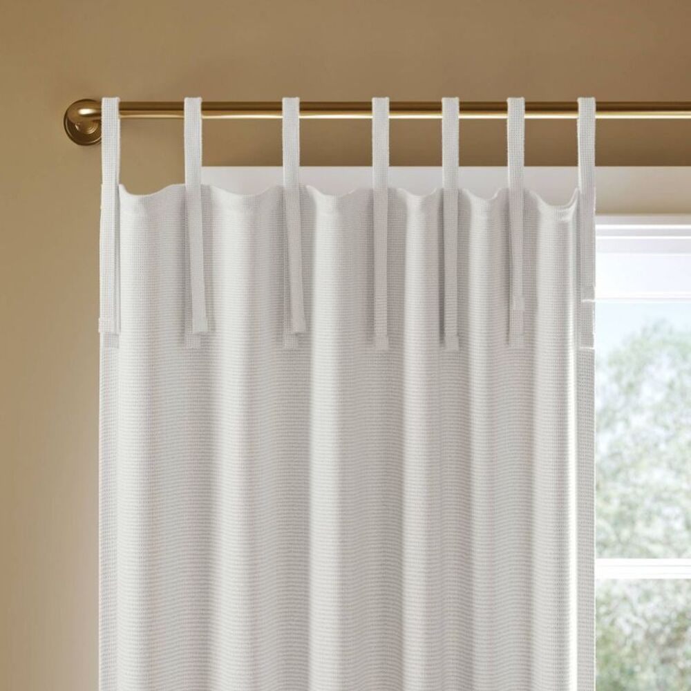 Open Box - Threshold - 50"x84" Blackout Aruba Tie-Top Curtain  Off-White